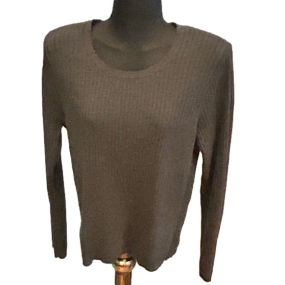 NWOT XL Liz Claiborne Stain Resistant browning sleeve ribbed lightweight sweater - Picture 3 of 12